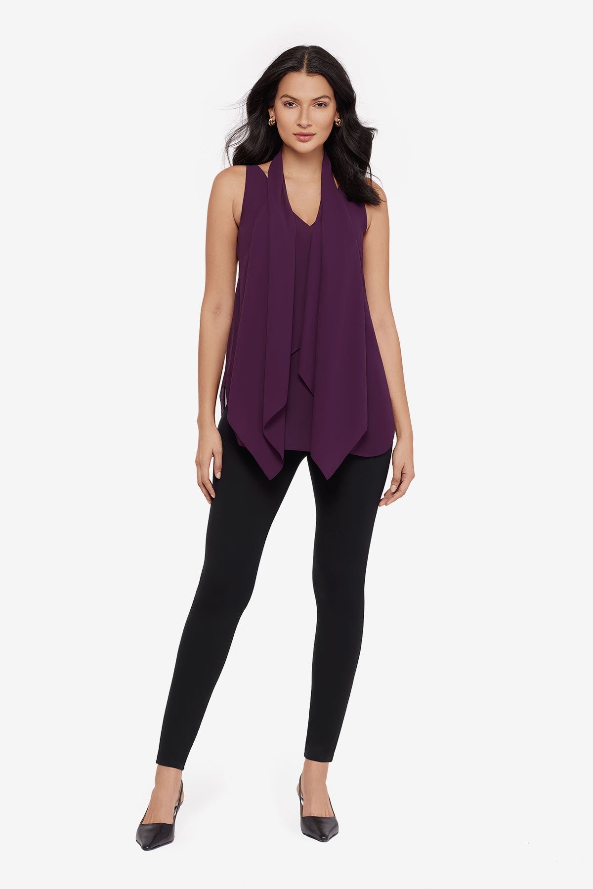 Miraclesuit Plum Soft Georgette Layered Tunic in Plum