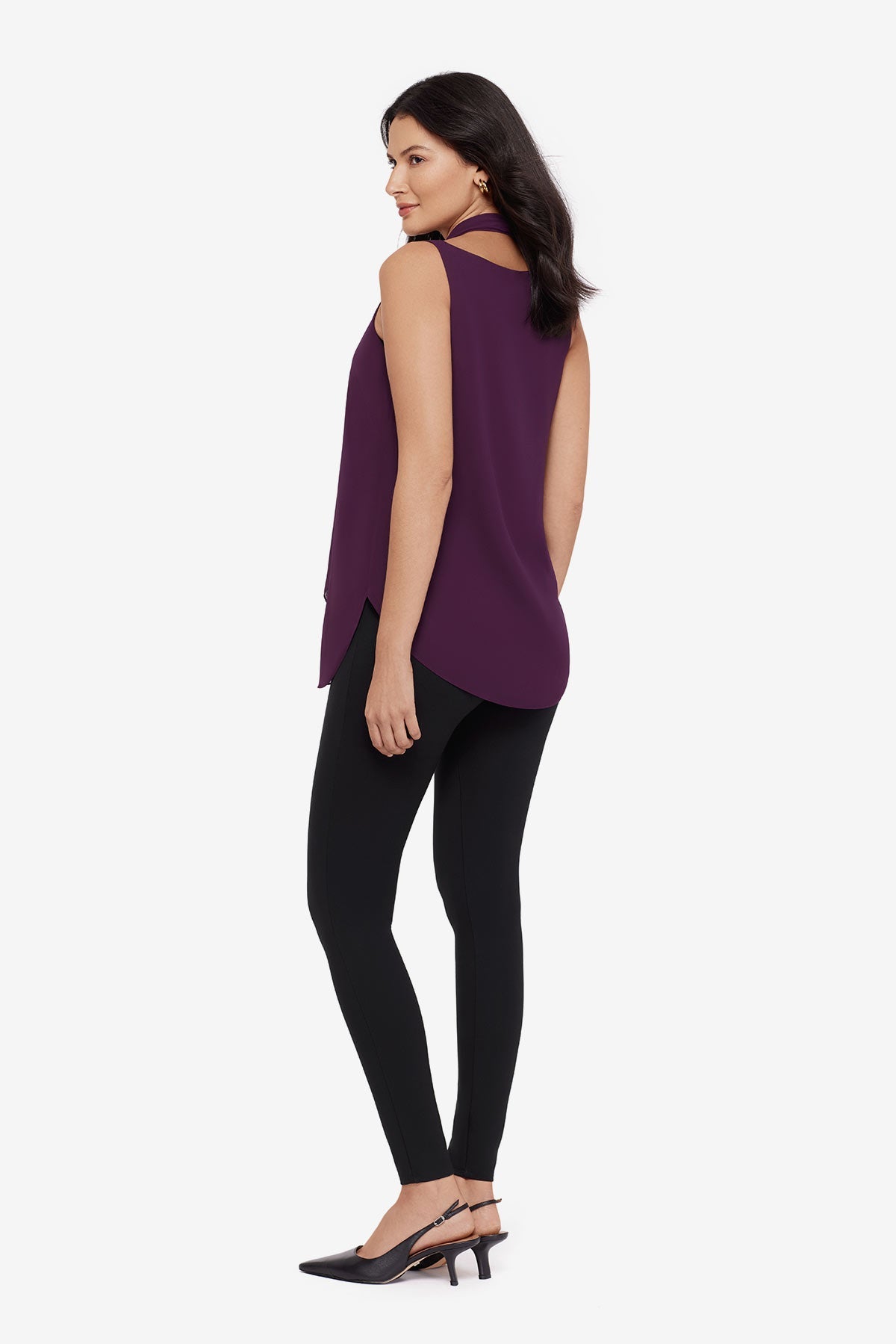 Miraclesuit Plum Soft Georgette Layered Tunic in Plum