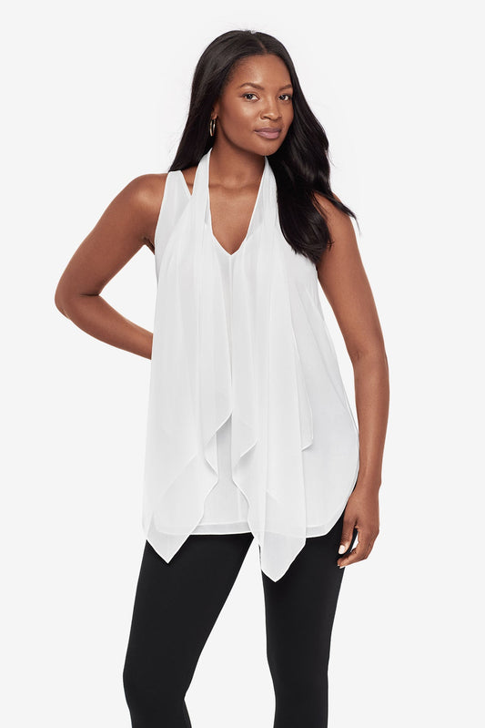 Miraclesuit Ivory Soft Georgette Layered Tunic in Ivory