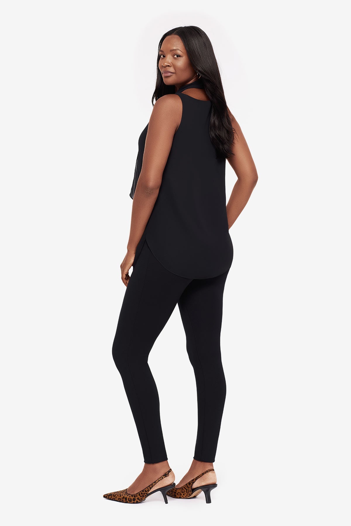 Miraclesuit Black Soft Georgette Layered Tunic in Black