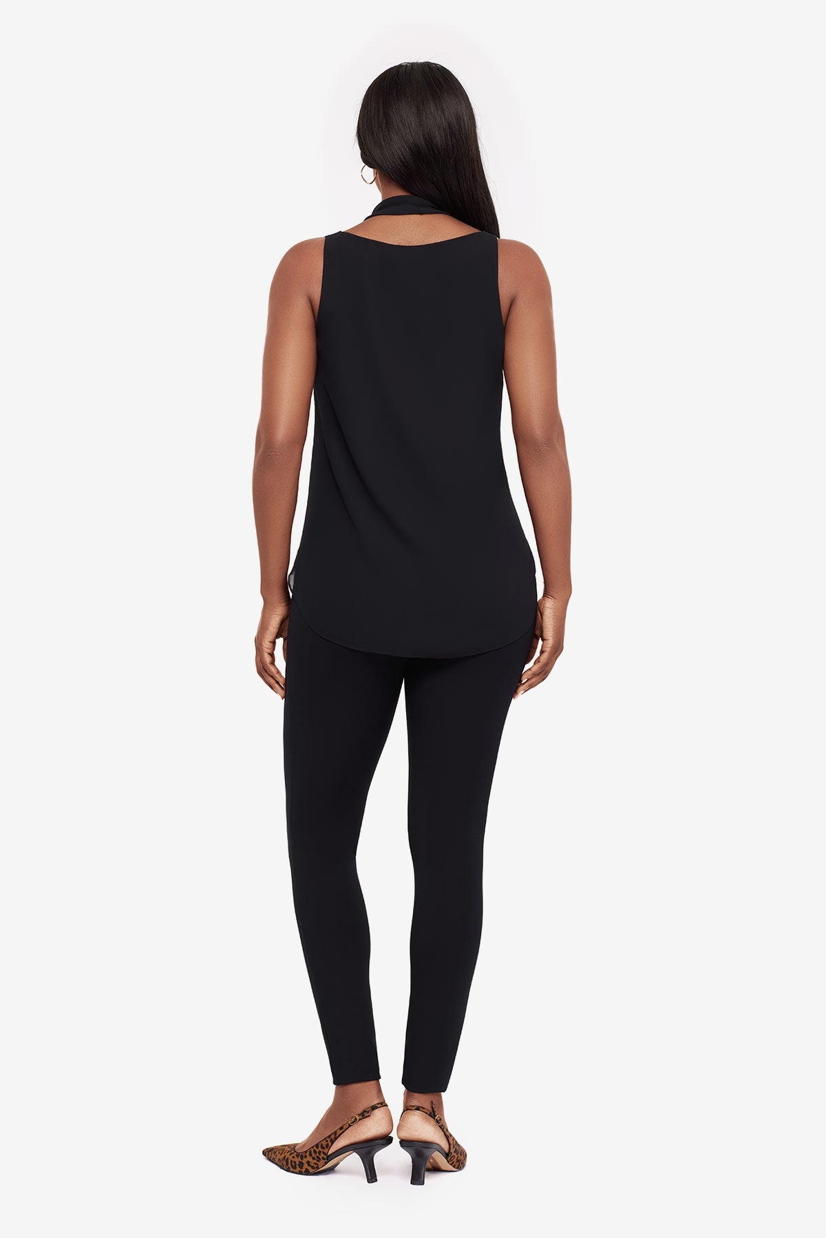 Miraclesuit Black Soft Georgette Layered Tunic in Black