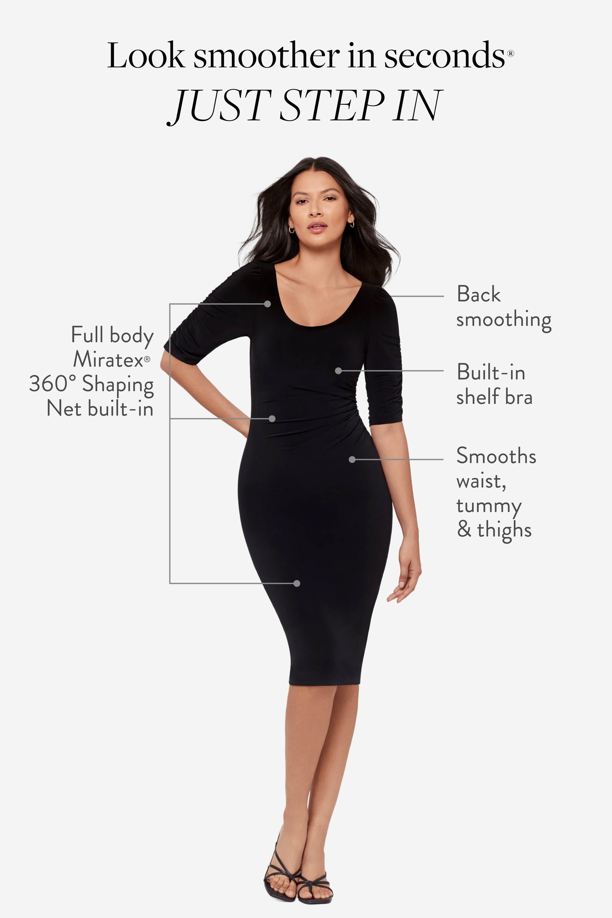 Miraclesuit Black Body by Lumi Shaping Dress in Black