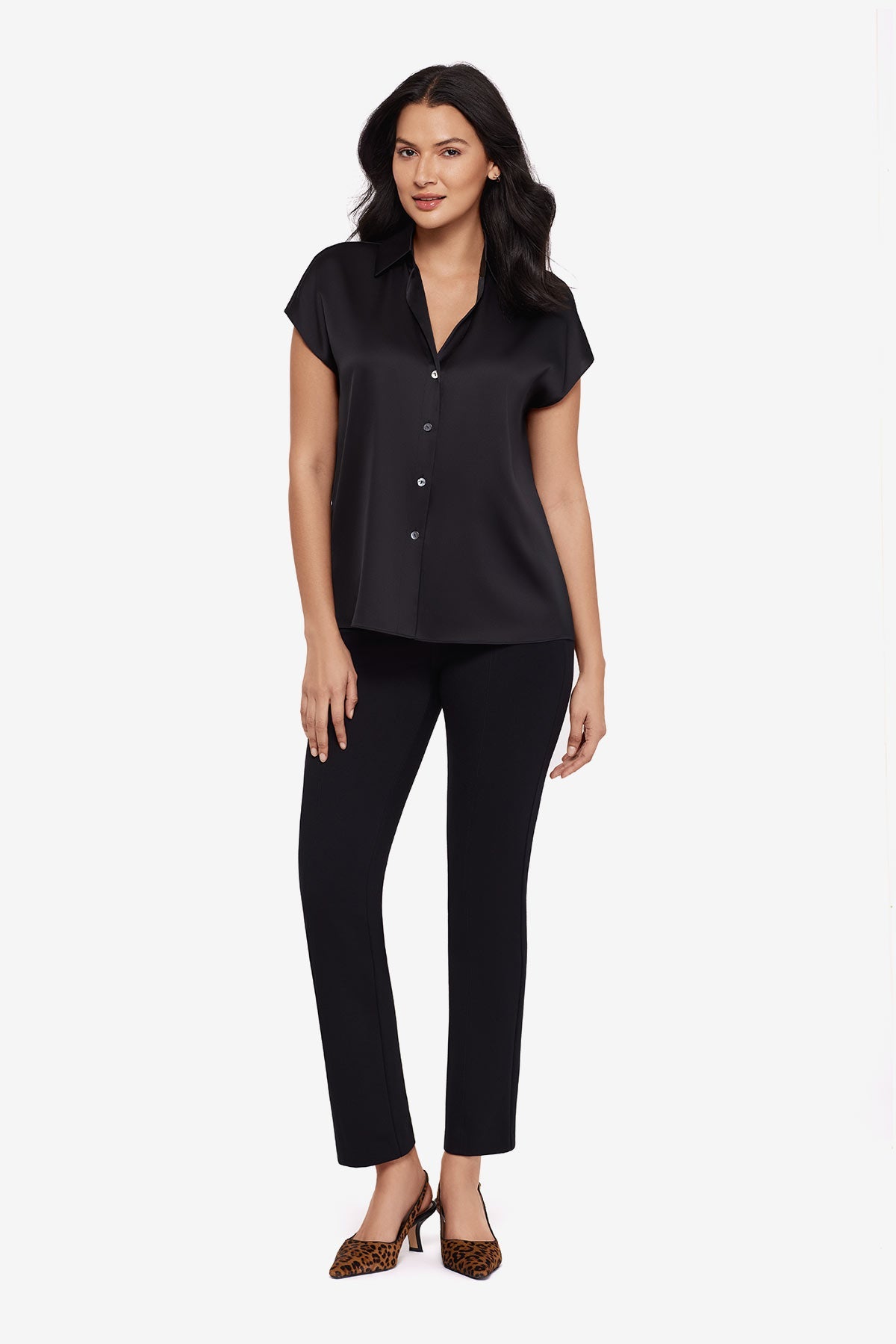 Miraclesuit Black Relaxed Charmeuse Blouse in Black