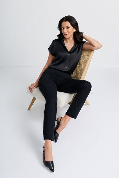 Miraclesuit Black Relaxed Charmeuse Blouse in Black