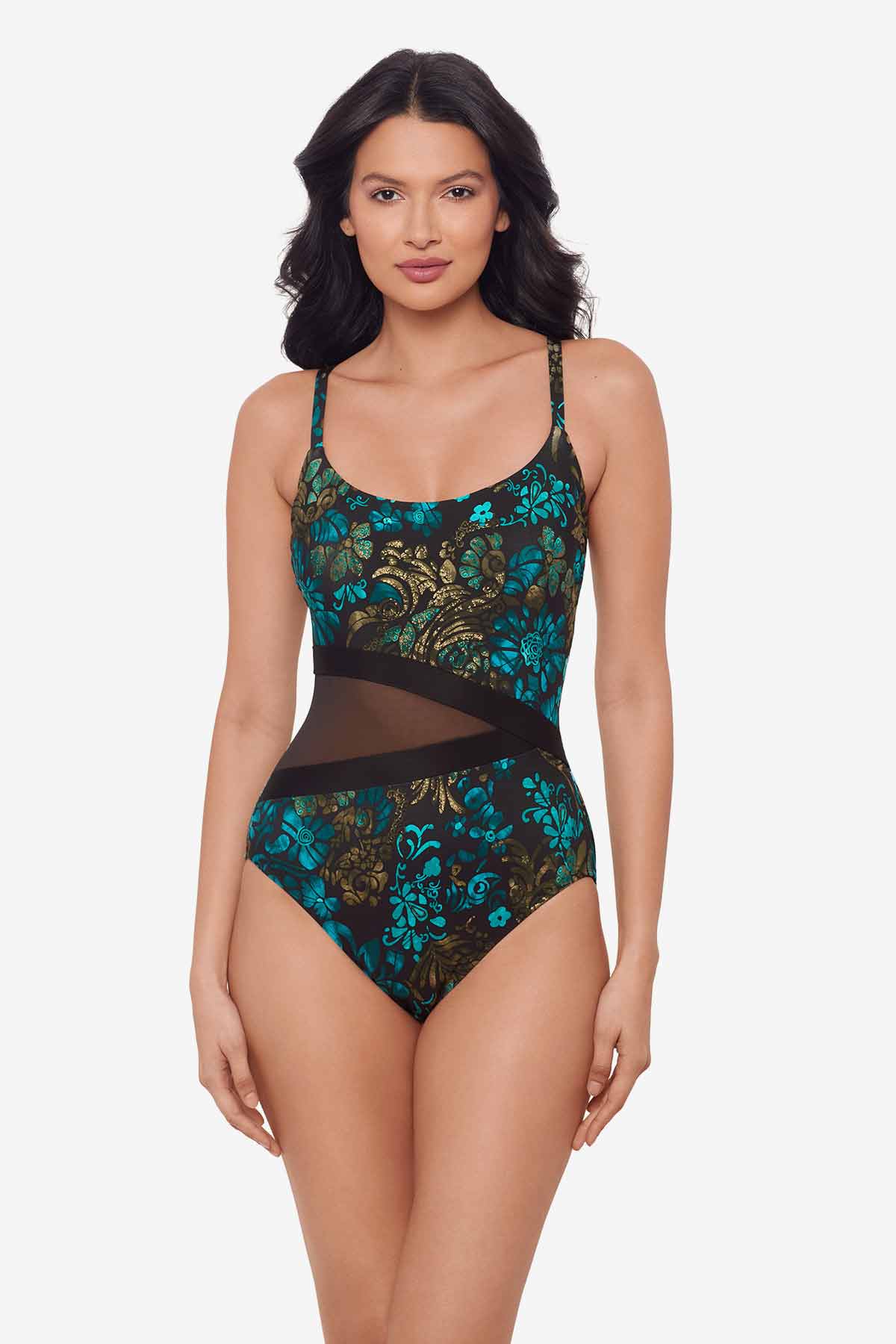 Miraclesuit Black/Multi Flor De Mare Lyra One Piece Swimsuit