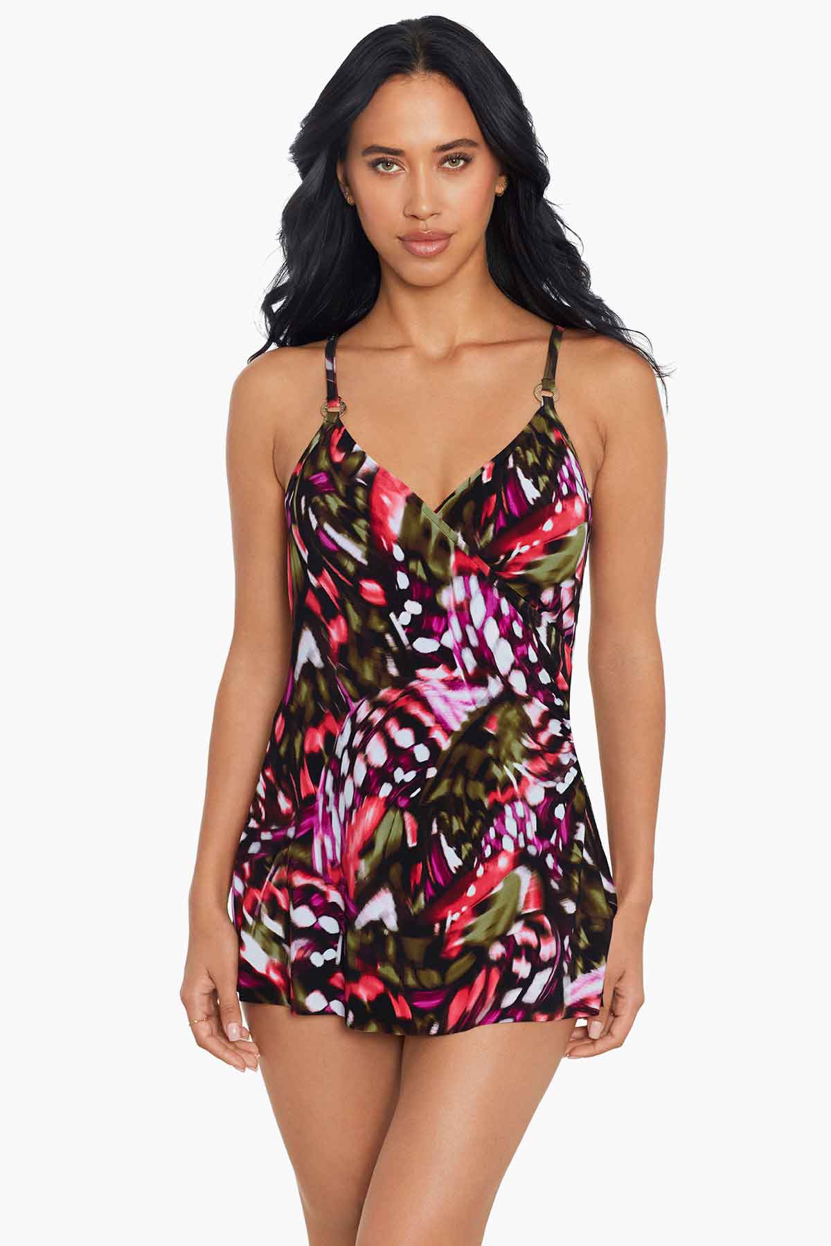 Miraclesuit Black/Multi Magicsuit Flutter Willow One Piece Swimsuit