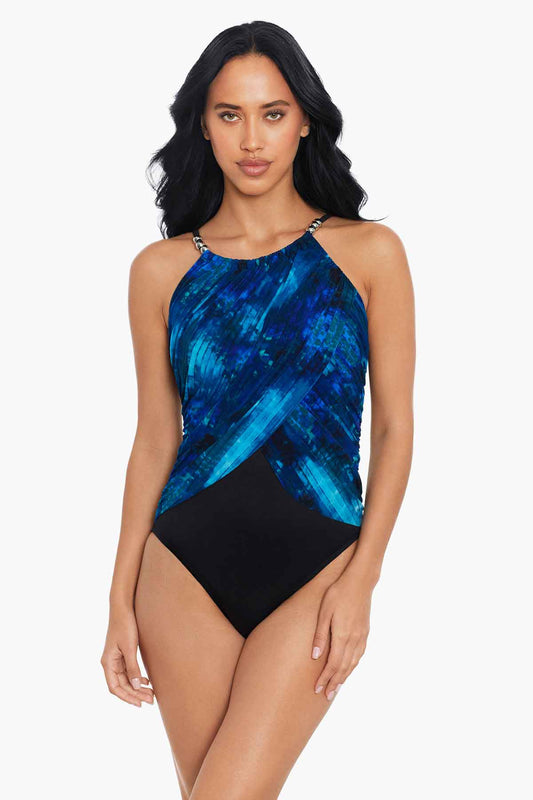 Miraclesuit Blue/Multi Magicsuit Hazy Daze Lisa One Piece Swimsuit
