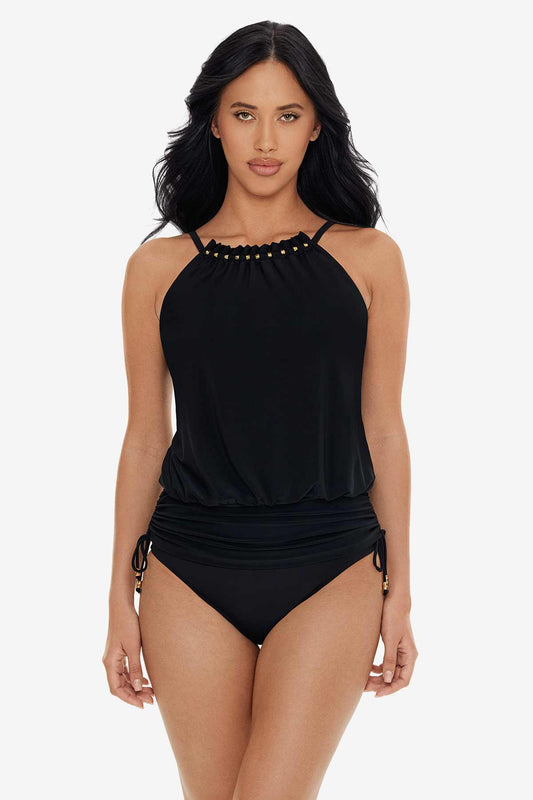 Miraclesuit Black Babs Tankini Top in Boba
