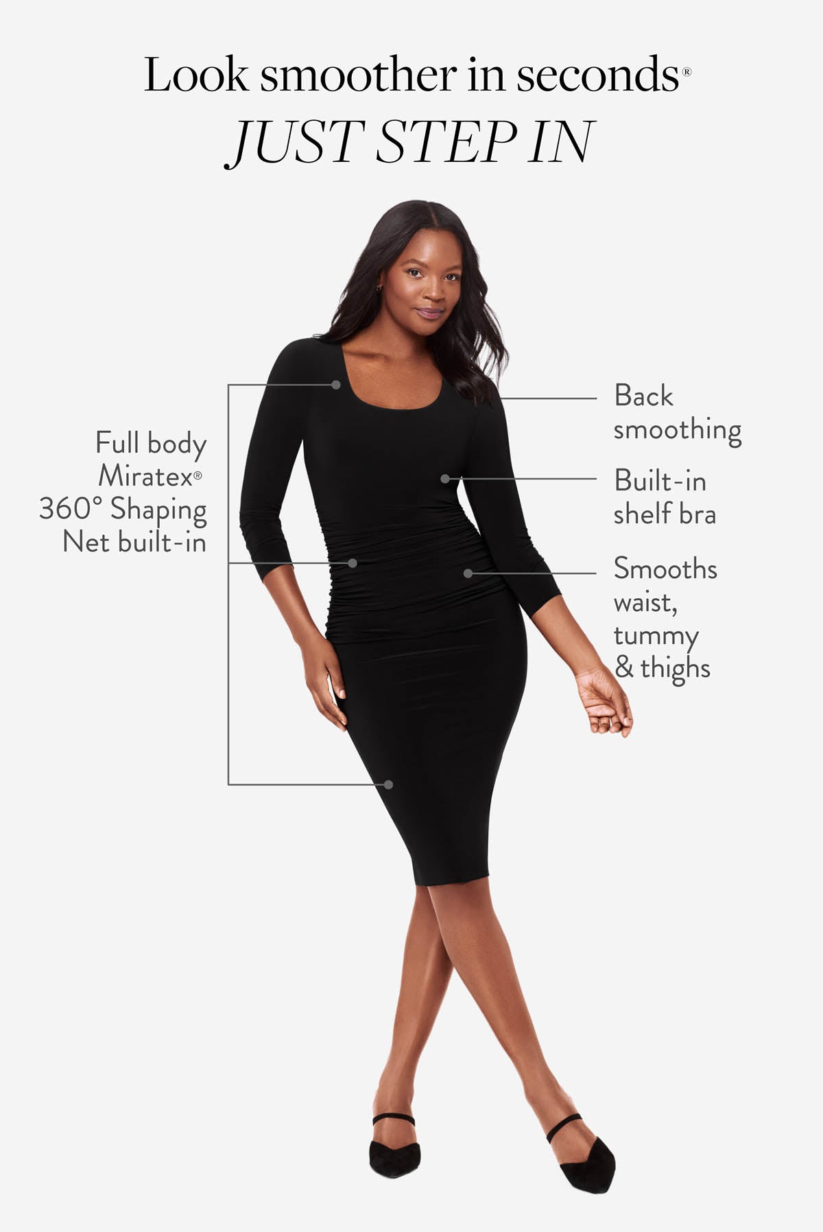 Miraclesuit Black Suri Shaping Dress in Black
