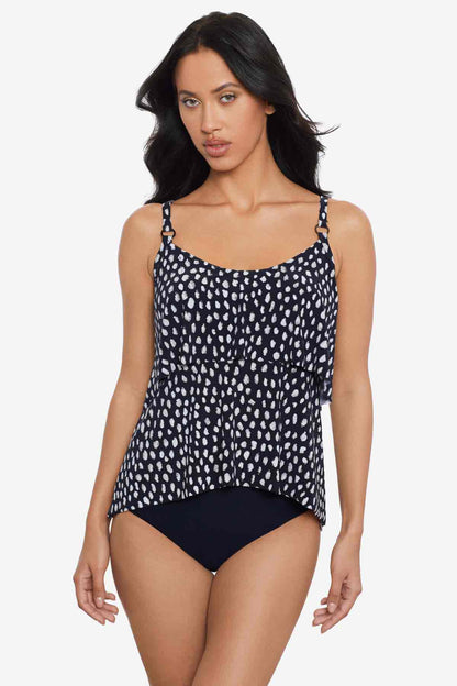 Miraclesuit Black/White Magicsuit Pebbles Grace Tankini Top
