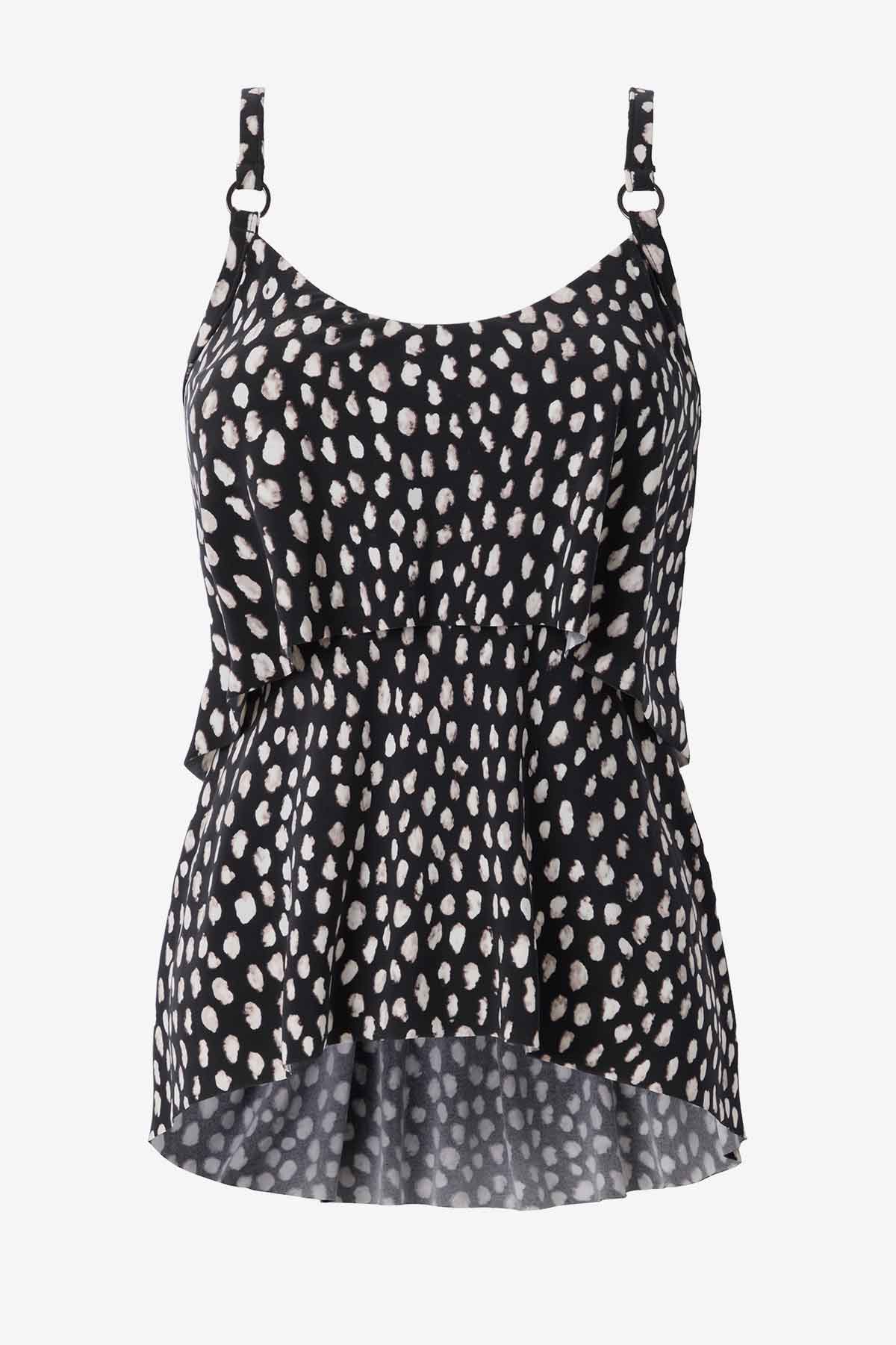 Miraclesuit Black/White Magicsuit Pebbles Grace Tankini Top
