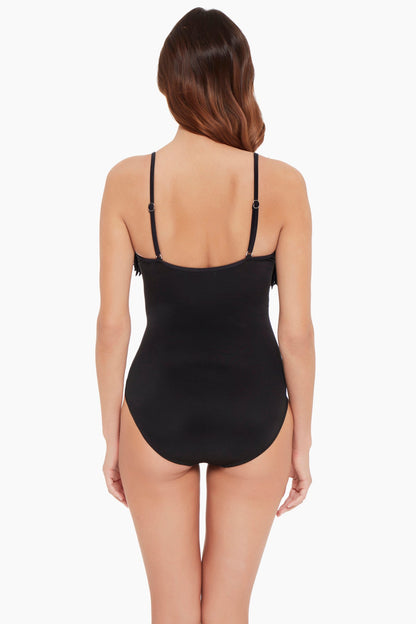 Miraclesuit Black Magicsuit Fringe Blaire One Piece Swimsuit