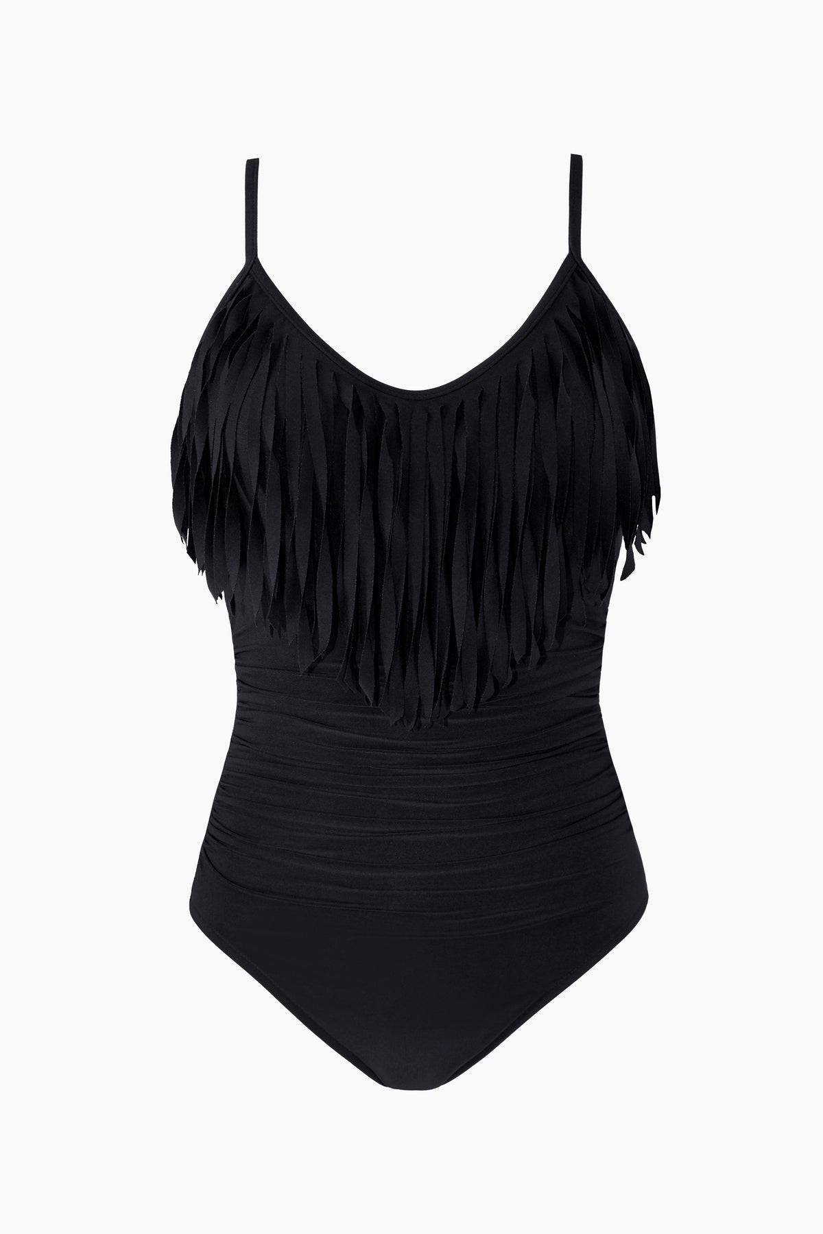Miraclesuit Black Magicsuit Fringe Blaire One Piece Swimsuit