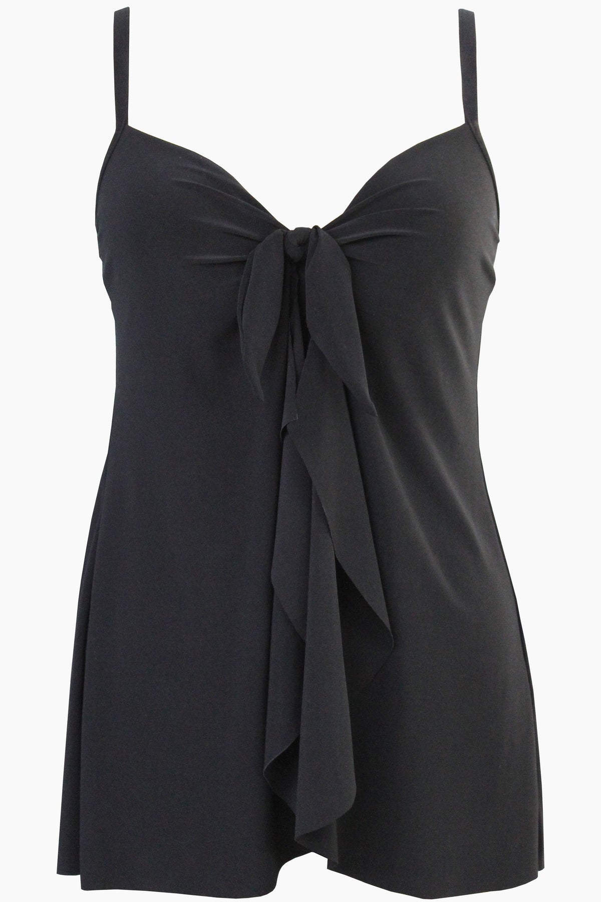 Miraclesuit Black Rock Solid Lovey Swim Dress