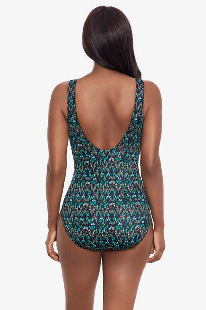 Miraclesuit Black/Multi Bijoux Criss Cross Escape One Piece Swimsuit