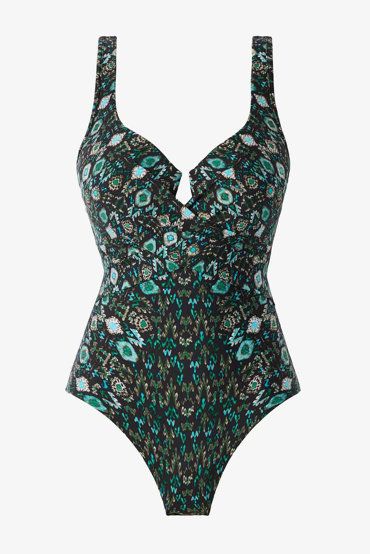 Miraclesuit Black/Multi Bijoux Criss Cross Escape One Piece Swimsuit