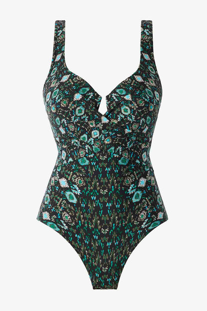 Miraclesuit Black/Multi Bijoux Criss Cross Escape One Piece Swimsuit