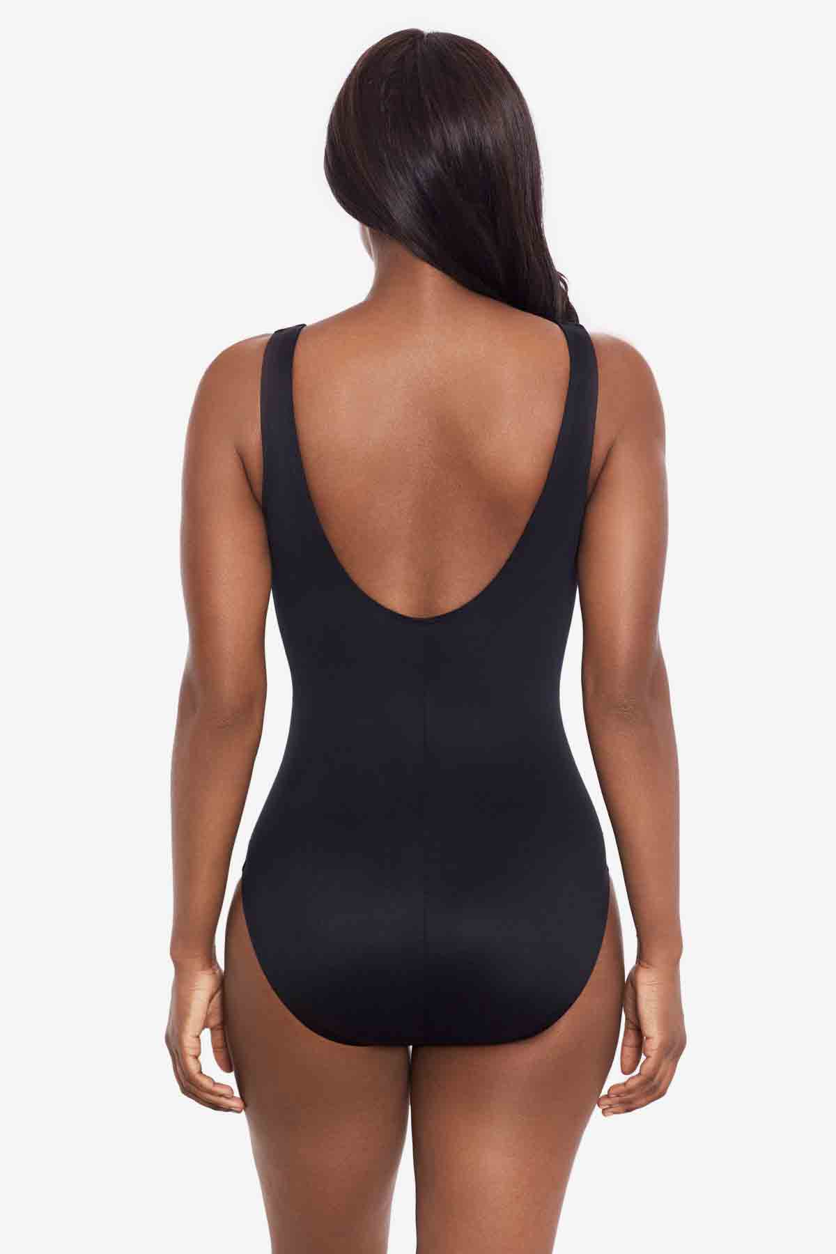 Miraclesuit Black/White Selenite Layered Escape One Piece Swimsuit