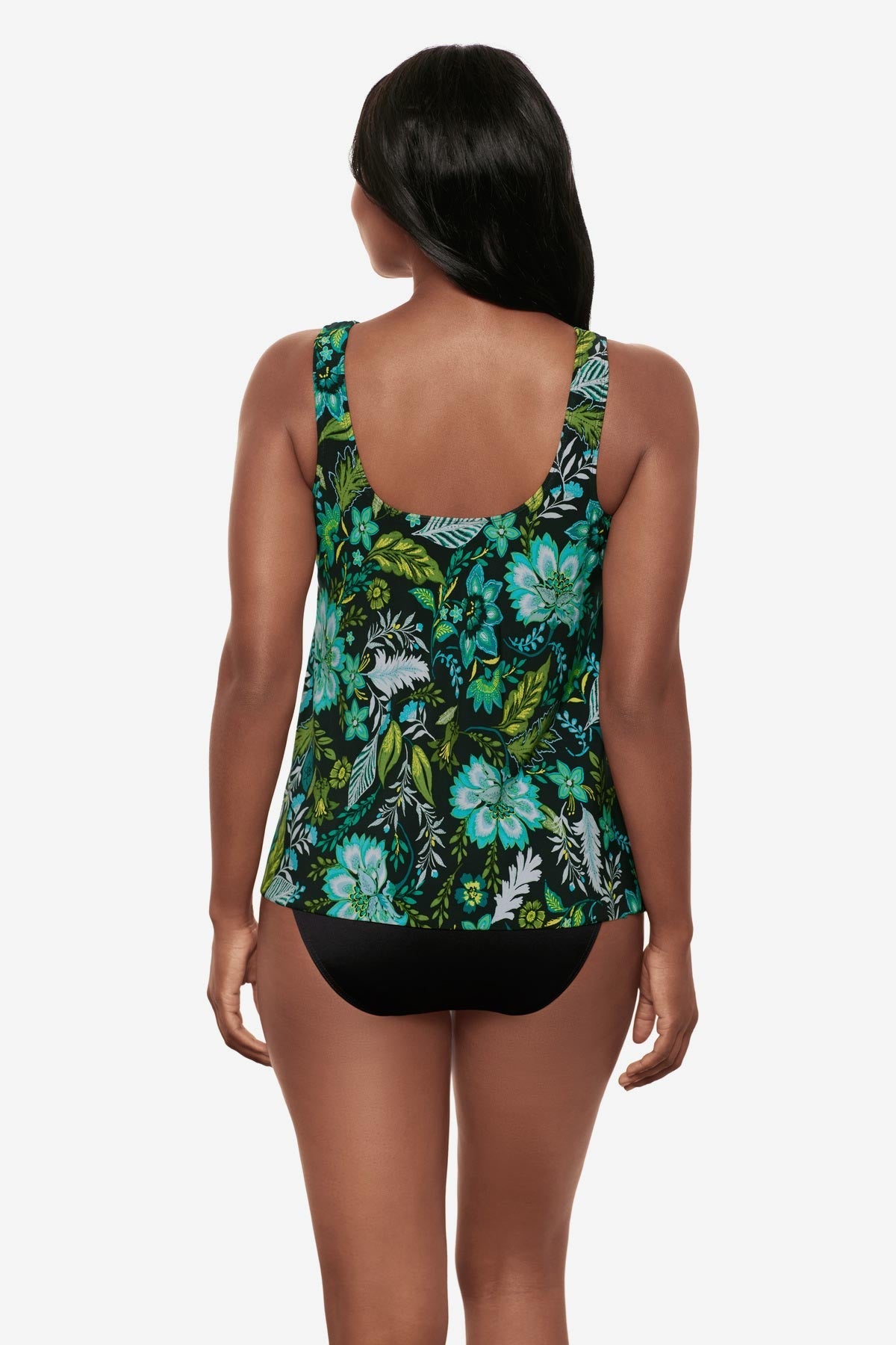Miraclesuit Black/Multi Ursula Tankini Top in Florica