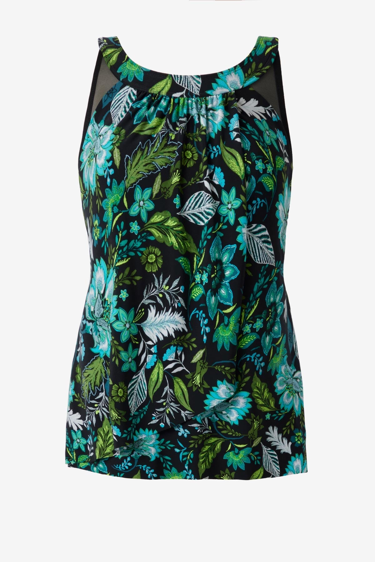 Miraclesuit Black/Multi Ursula Tankini Top in Florica