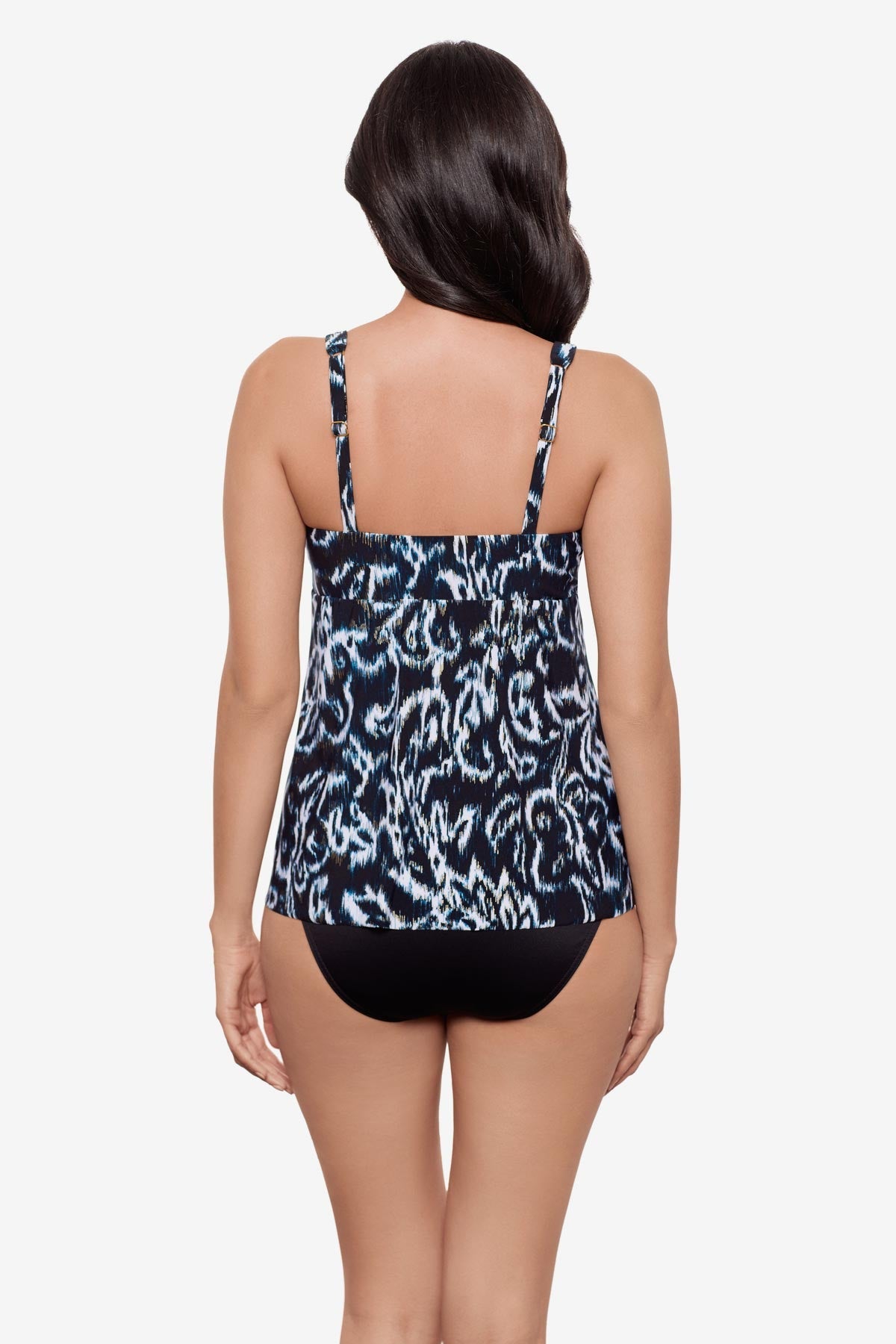 Miraclesuit Black/White Ayla Tankini Top in Adorn