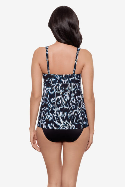 Miraclesuit Black/White Ayla Tankini Top in Adorn