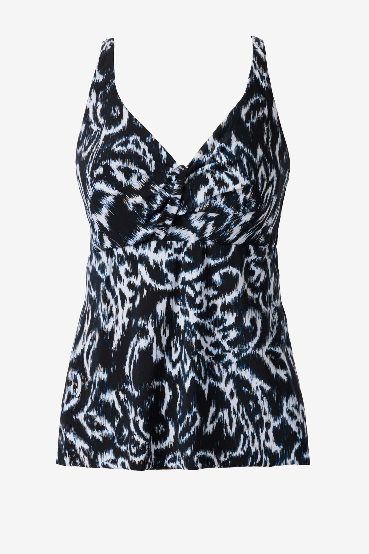Miraclesuit Black/White Ayla Tankini Top in Adorn