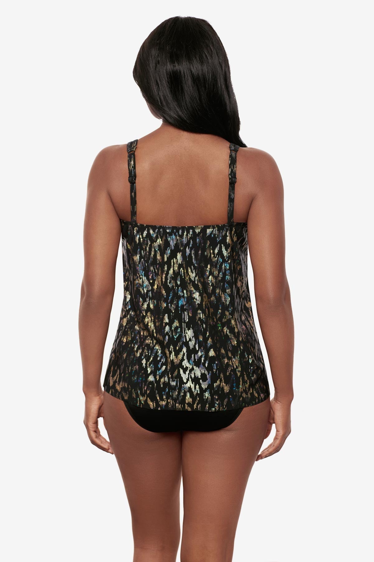 Miraclesuit Black/Multi Mirage Tankini Top in Sparkle Plenty