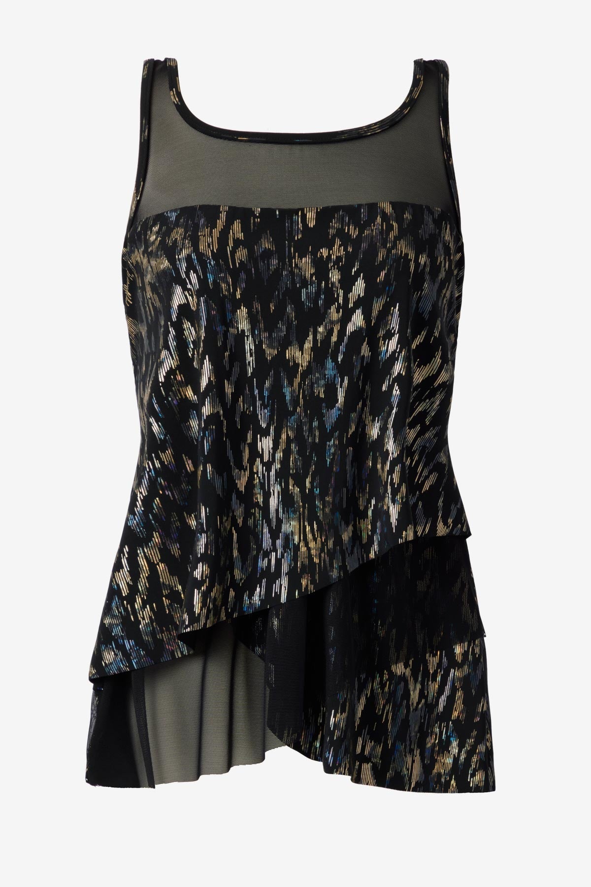 Miraclesuit Black/Multi Mirage Tankini Top in Sparkle Plenty