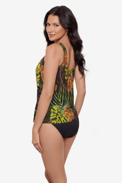 Miraclesuit Black/Multi Ursula Tankini Top in Sunset Islet