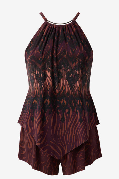 Miraclesuit Brown/Multi Magicsuit Zabra Goldie One Piece Romper Swimsuit