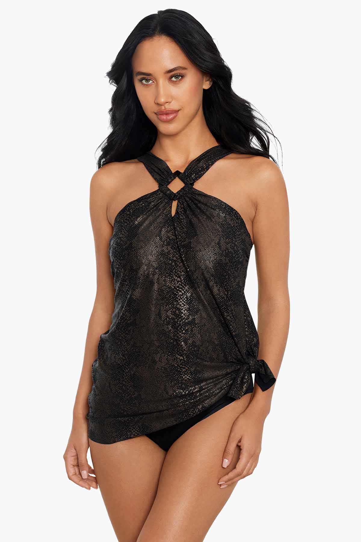 Miraclesuit Black/Brown Magicsuit Xantu Beverly One Piece Swimsuit
