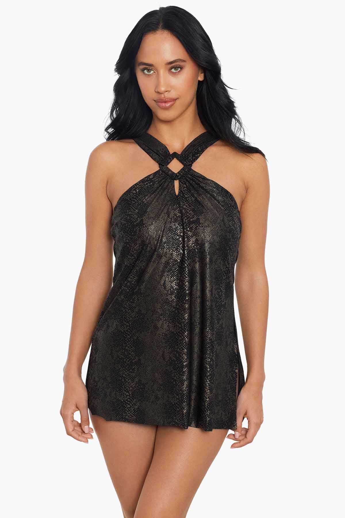 Miraclesuit Black/Brown Magicsuit Xantu Beverly One Piece Swimsuit