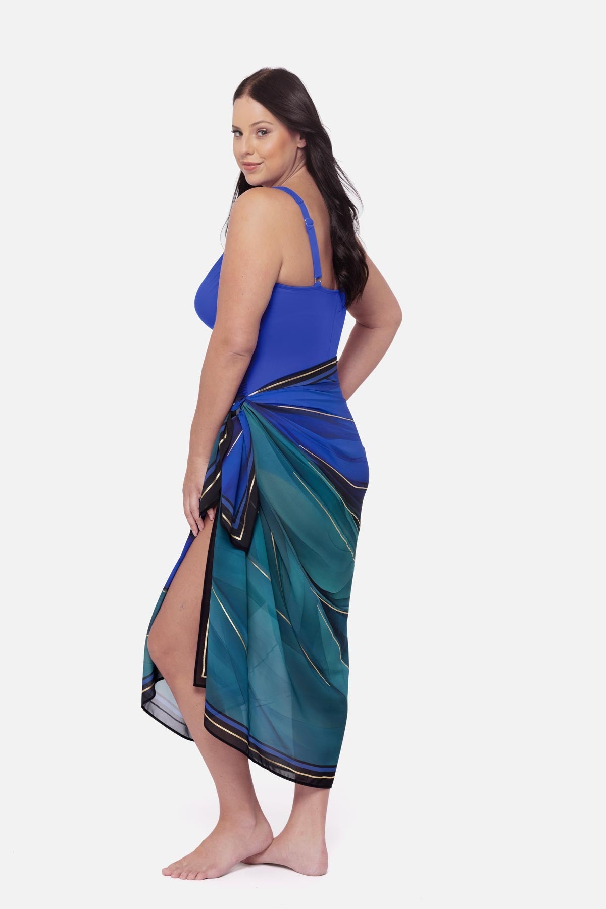 Miraclesuit Blue/Multi Plus Size Pareo Cover Up in Maldiva