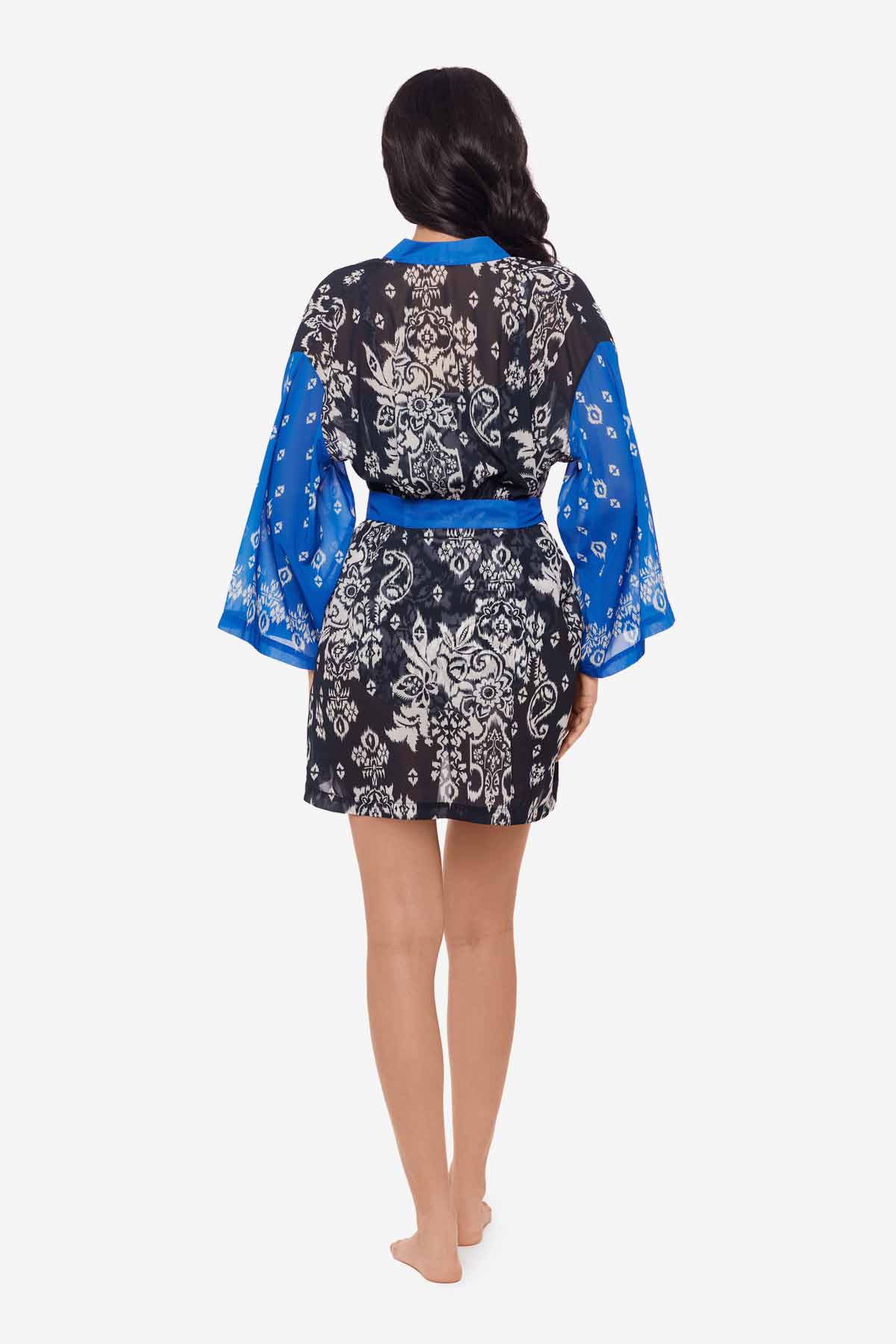 Miraclesuit Midnight/White Talavera Kimono Swim Cover Up