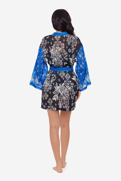 Miraclesuit Midnight/White Talavera Kimono Swim Cover Up