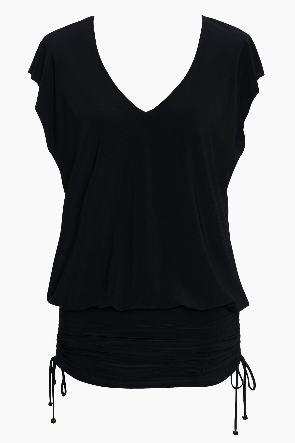 Miraclesuit Black Magicsuit Shirred Beach Dress Swim Cover Up