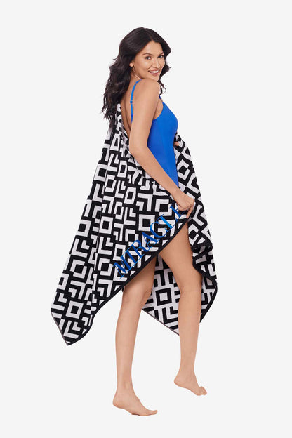 Miraclesuit Black/White Beach Towel Geo