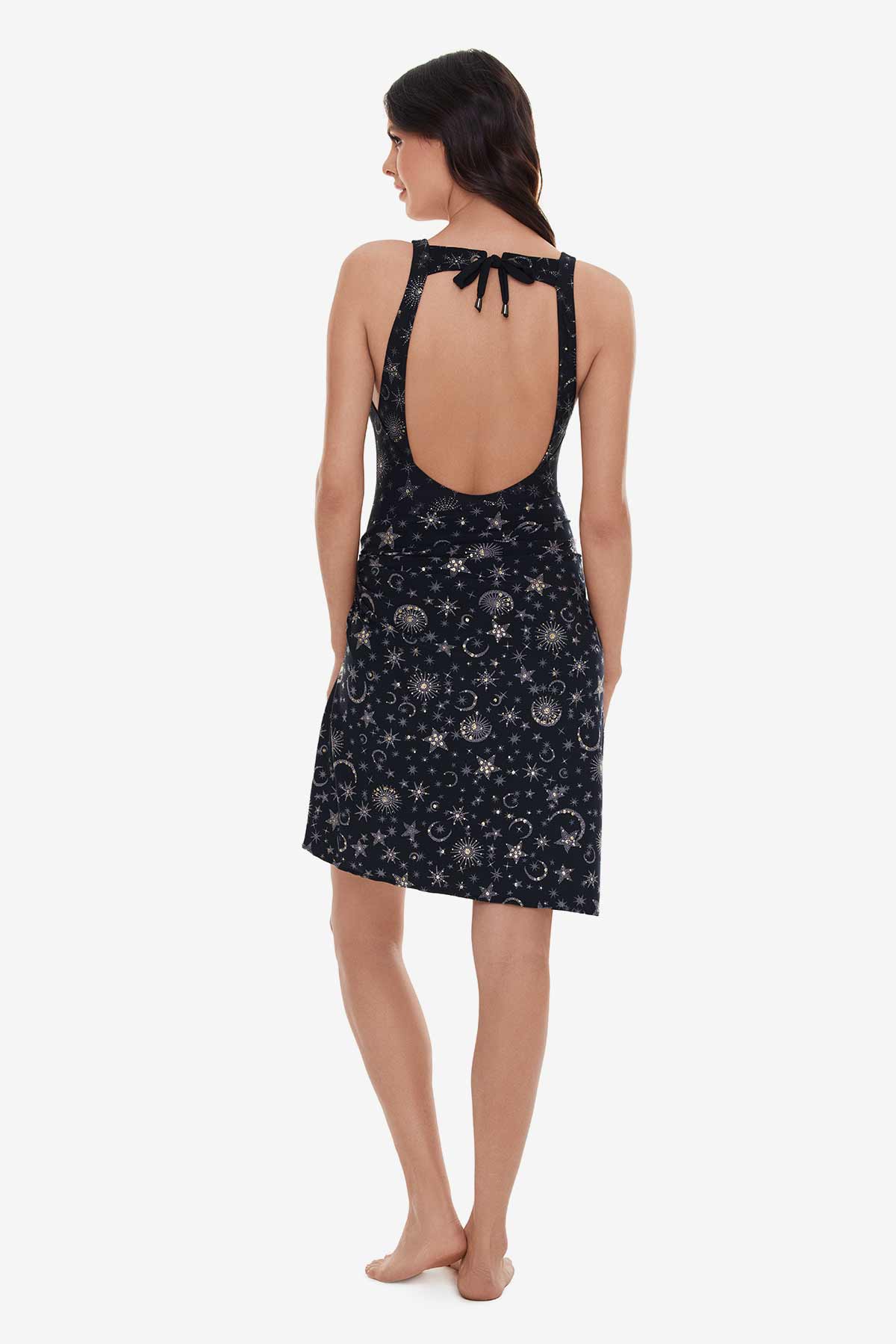 Miraclesuit Black/Gold Sarong Cover Up in Lucky Stars