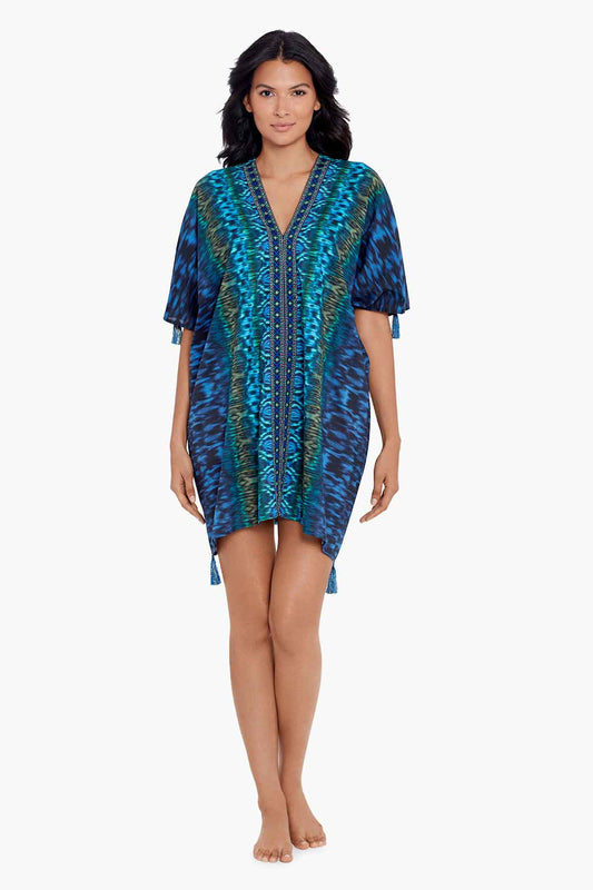 Miraclesuit Blue/Multi Alhambra Caftan Cover Up