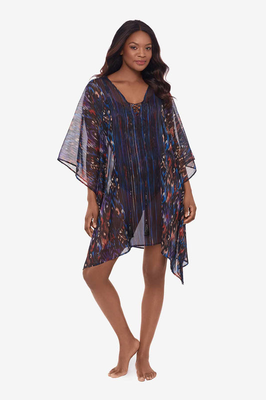 Miraclesuit Black/Multi Tapiz Caftan Swim Cover Up
