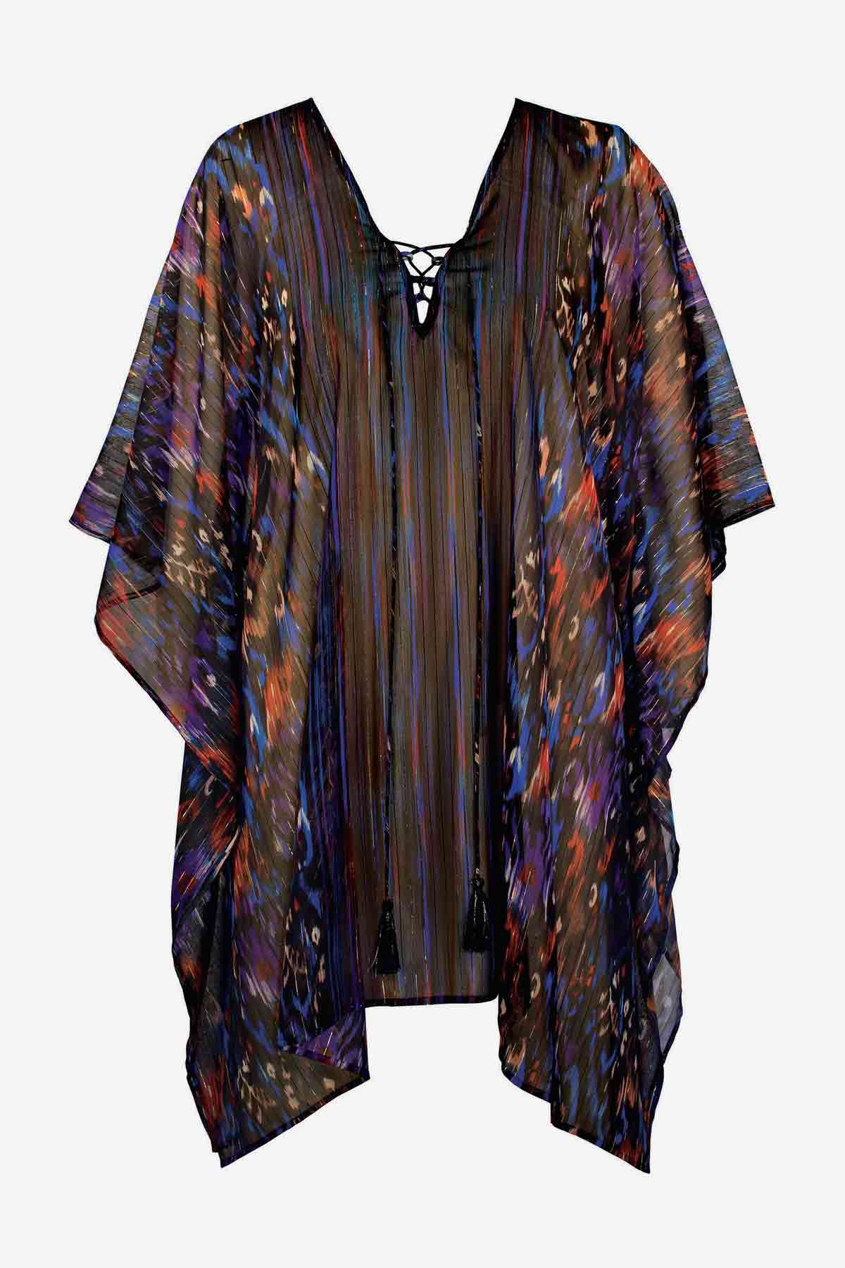 Miraclesuit Black/Multi Tapiz Caftan Swim Cover Up