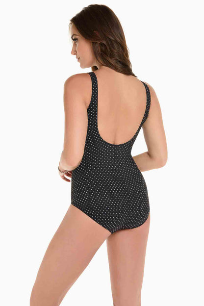 Miraclesuit Black/White Pin Point Oceanus One Piece Swimsuit