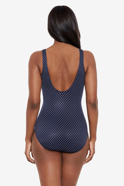 Miraclesuit Black/White Pin Point Oceanus One Piece Swimsuit