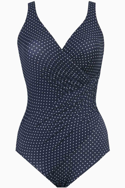 Miraclesuit Black/White Pin Point Oceanus One Piece Swimsuit