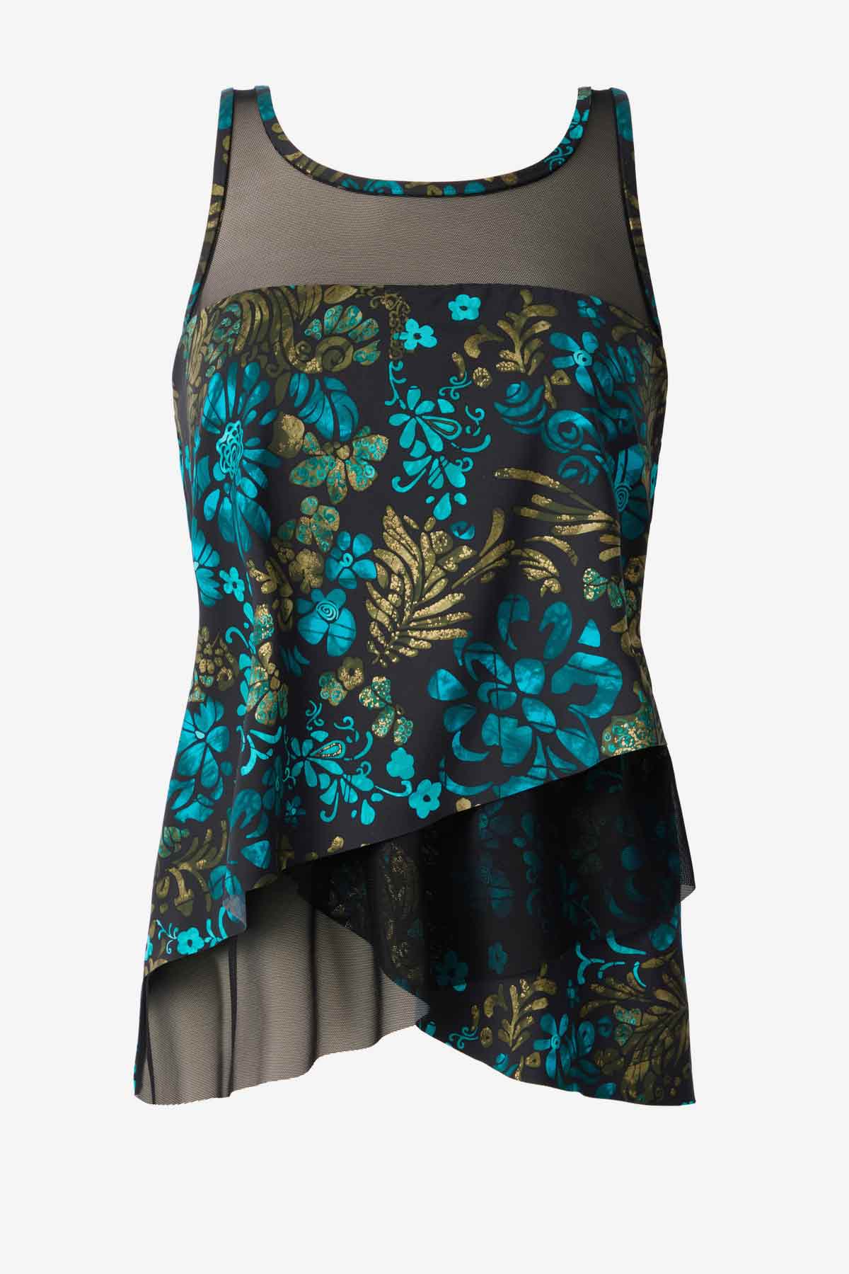 Miraclesuit Black/Multi Flor De Mare Mirage Tankini Top