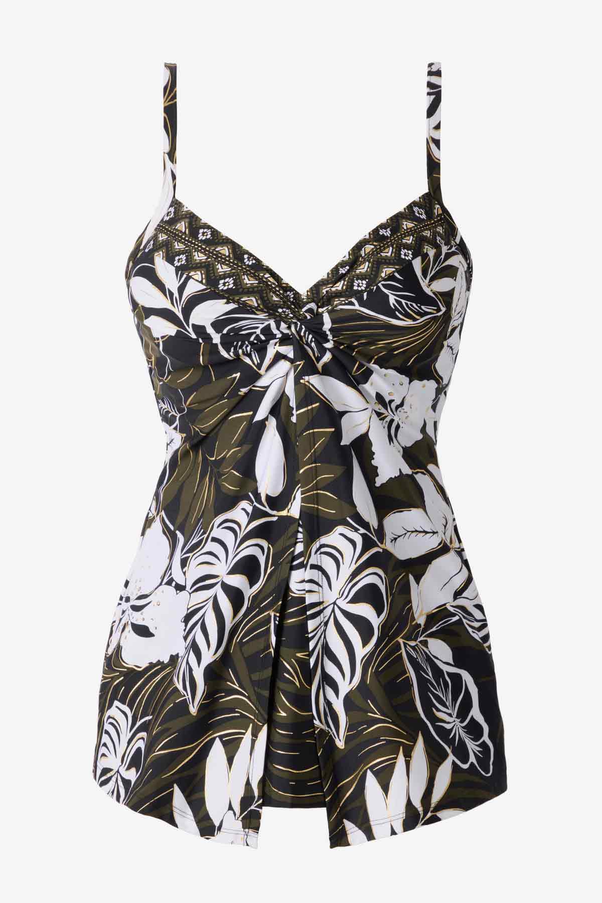 Miraclesuit Black/Multi Elle Dorado Love Knot Tankini Top