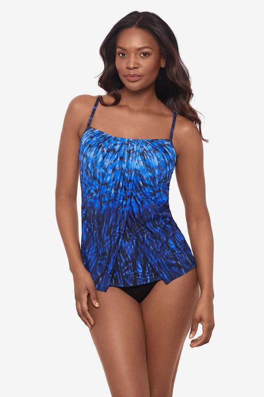 Miraclesuit Blue/Black Paka Mayan Jubilee Tankini Top