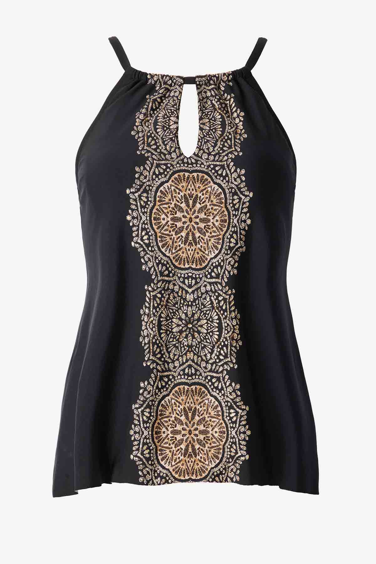 Miraclesuit Black/Multi Cappadocia Peephole Tankini Top