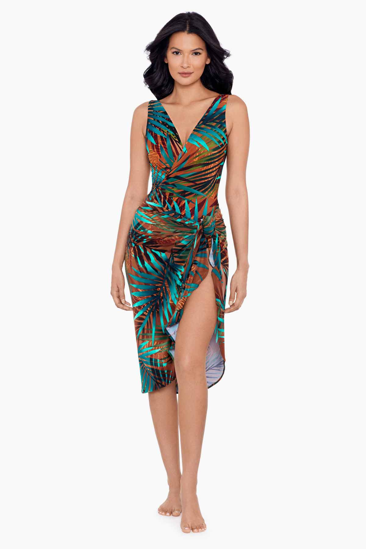 Miraclesuit Multi Tamara Tigre Long Sarong Swim Cover Up
